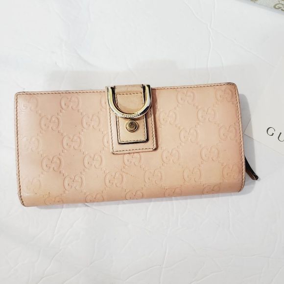 GUCCI Authentic Guccissima monogram GG pink zip wallet - Picture 14 of 15
